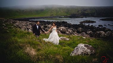 Videógrafo Due Fotografe de Turín, Italia - Elopement of Davide & Valentina | Giant causeway and Dunluce castle, Ireland, wedding