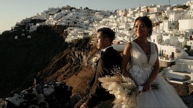 Видеограф Fotis Kapetanakis, Тира, Греция - Danny + Quynh | Wedding Trailer | Santorini,Island, аэросъёмка, лавстори, свадьба, юбилей