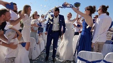 Atina, Yunanistan'dan MONT videography kameraman - White and blue wedding in Greece, Santorini / Arkady&Julia, düğün
