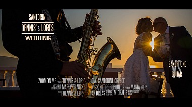 Videógrafo Nick Sotiropoulos de Aten, Grécia - Dennis & Lori | Santorini wedding | saxophone VS guitar, wedding