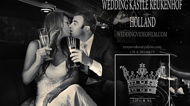 Videógrafo Ig Jenssen de Ámsterdam, Países Bajos - Sprookjeshuwelijk van deze bruid en bruidegom vond plaats in een echte kasteel tussen de mooiste tulpenvelden, in kasteel Keuken, wedding