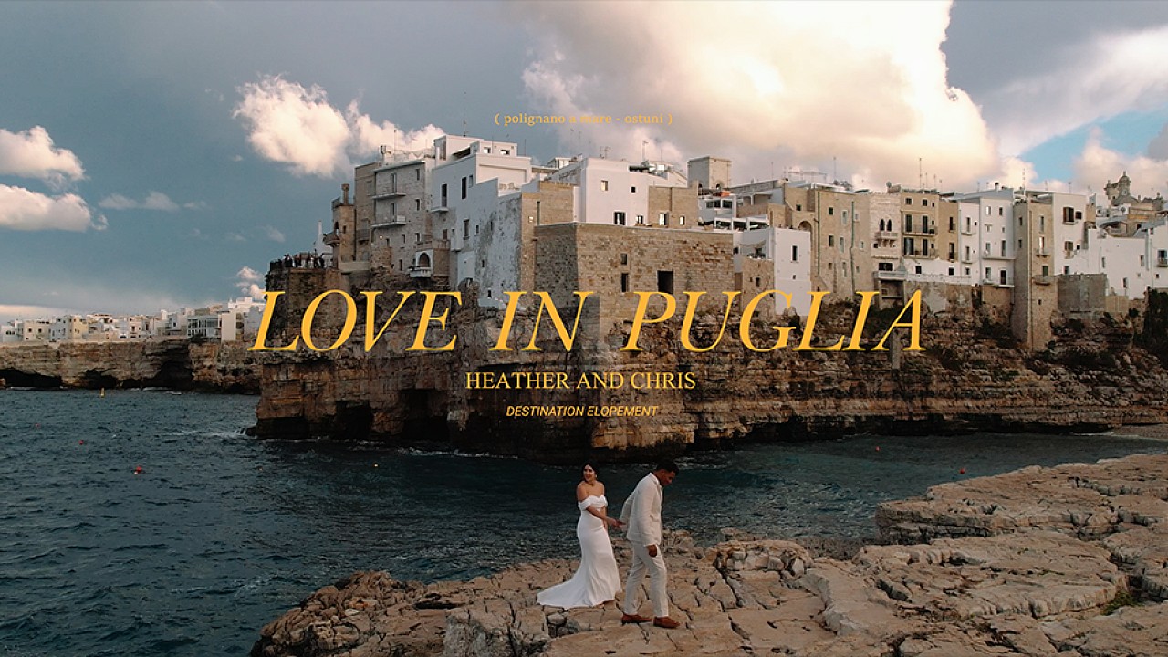 Videographer Marco De Nigris from Lecce, Italy - LOVE IN PUGLIA // Destination Elopement Ostuni - Polignano a Mare - Heather and Chris 2024, drone-video, event, reporting, wedding