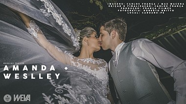 Видеограф Carlos Franca, Каруару, Бразилия - Wedding Trailer - Amanda e Weslley, аэросъёмка, свадьба
